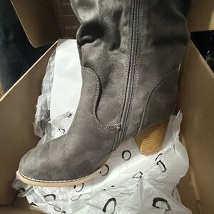 Journee Collection Gray Heeled Boots!
